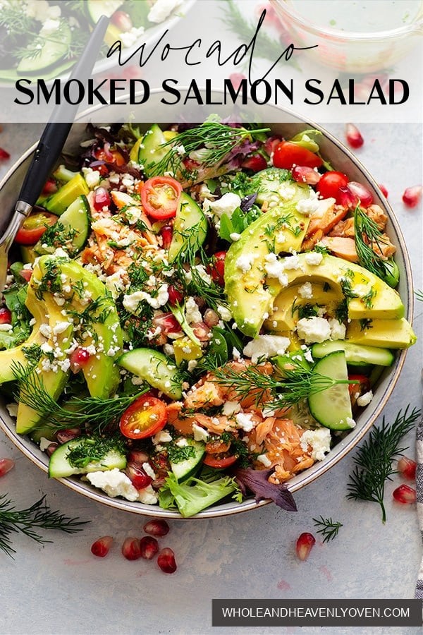 Avocado Smoked Salmon Salad with Dijon Honey Vinaigrette