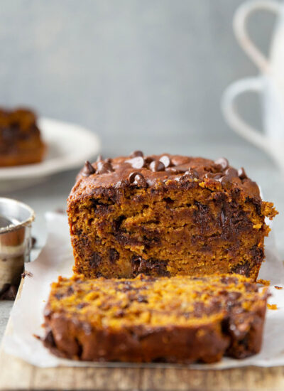 Pumpkin bread and banana bread collide with plenty of chocolate in this banana chocolate chip pumpkin that's sure to become a fall favorite!