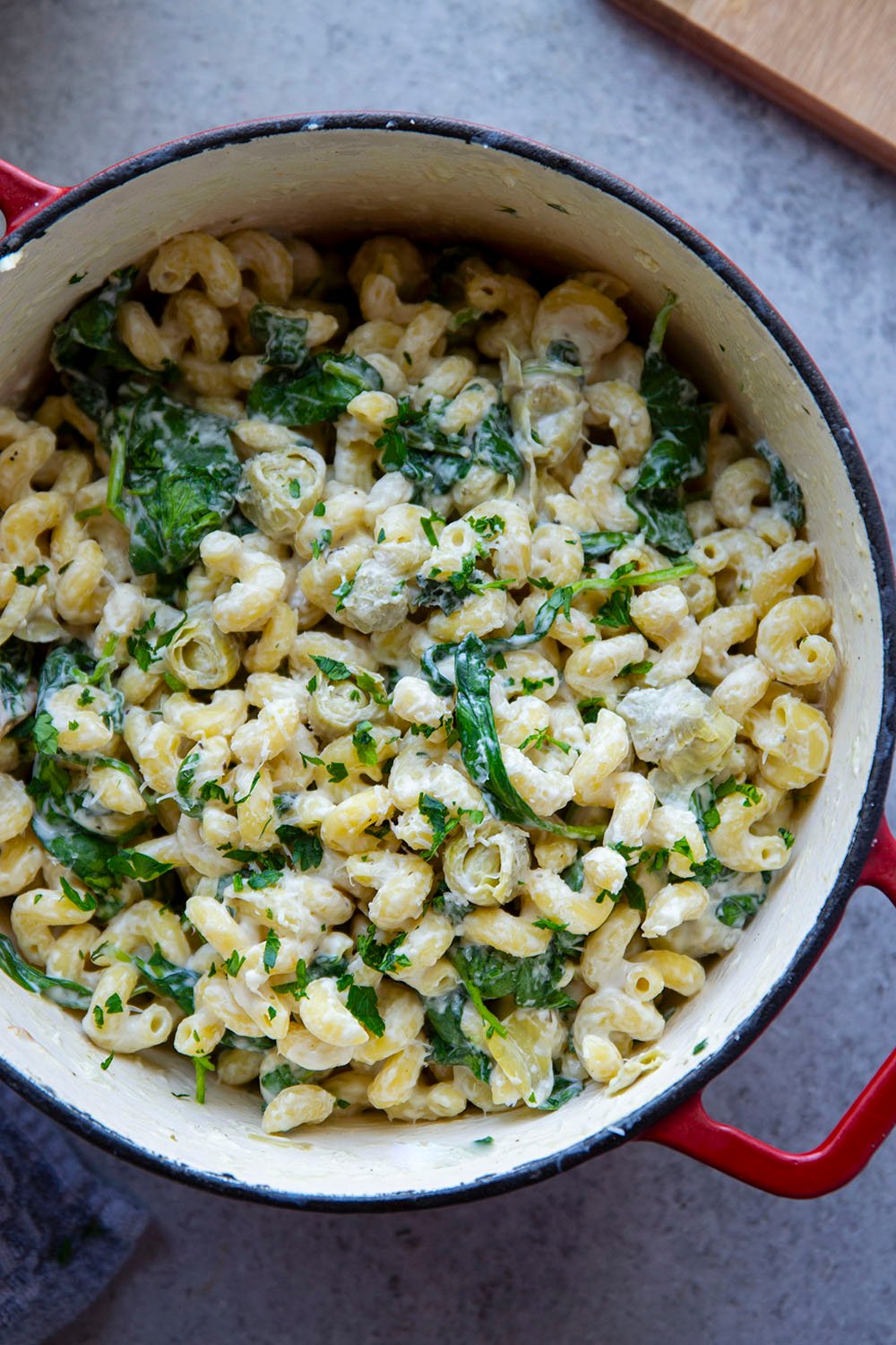 One Pot Spinach Artichoke Pasta