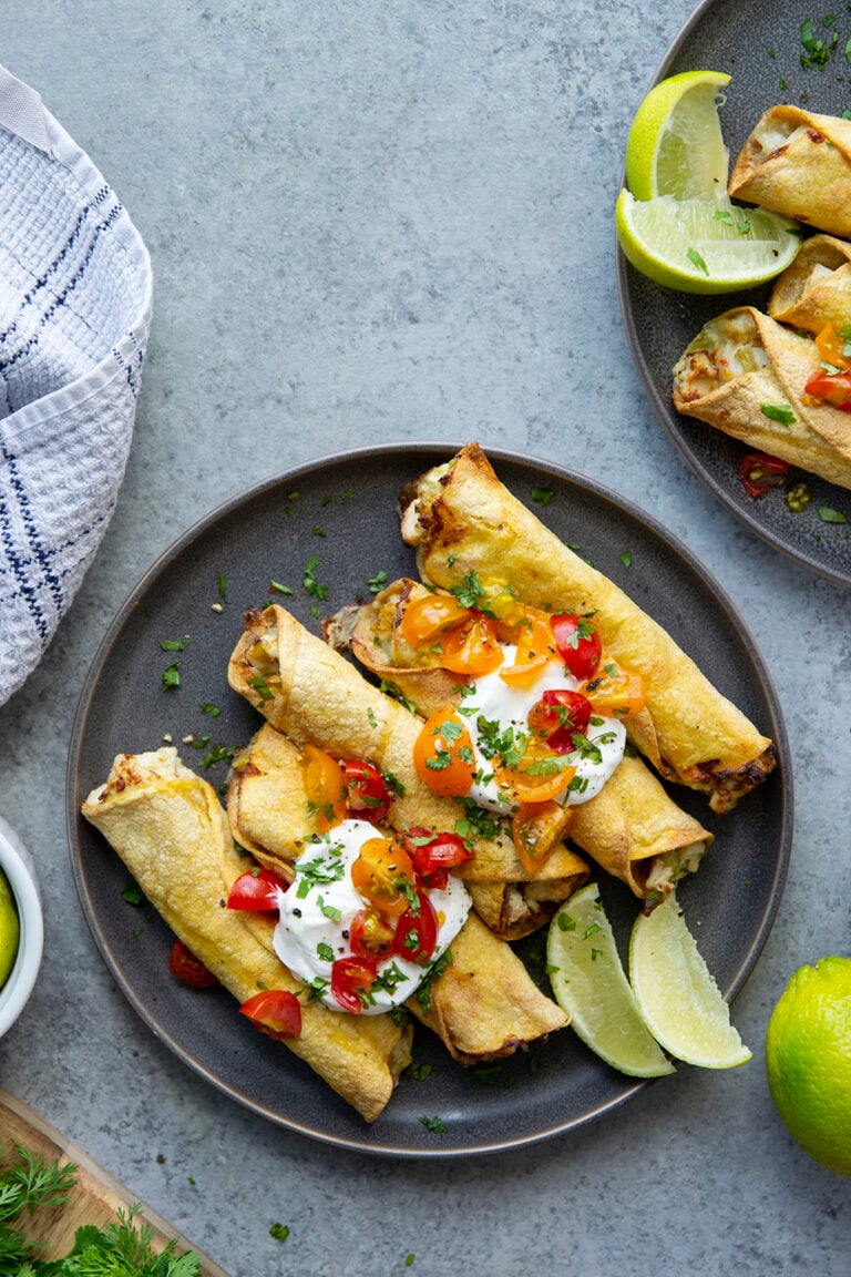 Air Fryer Green Chile Chicken Taquitos