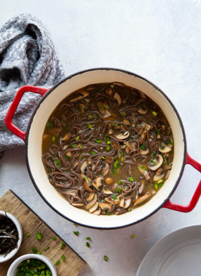 This flavorful miso mushroom noodle soup features sauteed mushrooms and tender soba noodles in a rich miso broth. - the perfect weeknight soup that's ready in 40 minutes!