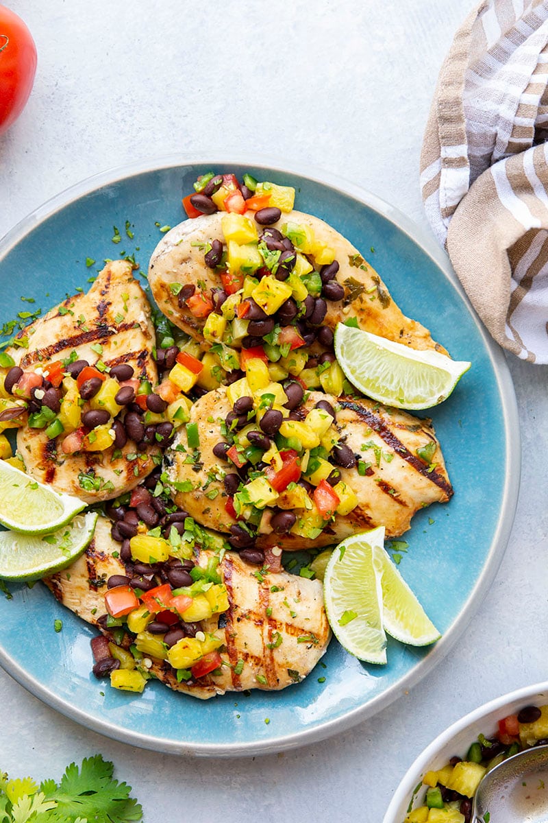 Pineapple Grilled Chicken with Black Bean Salsa