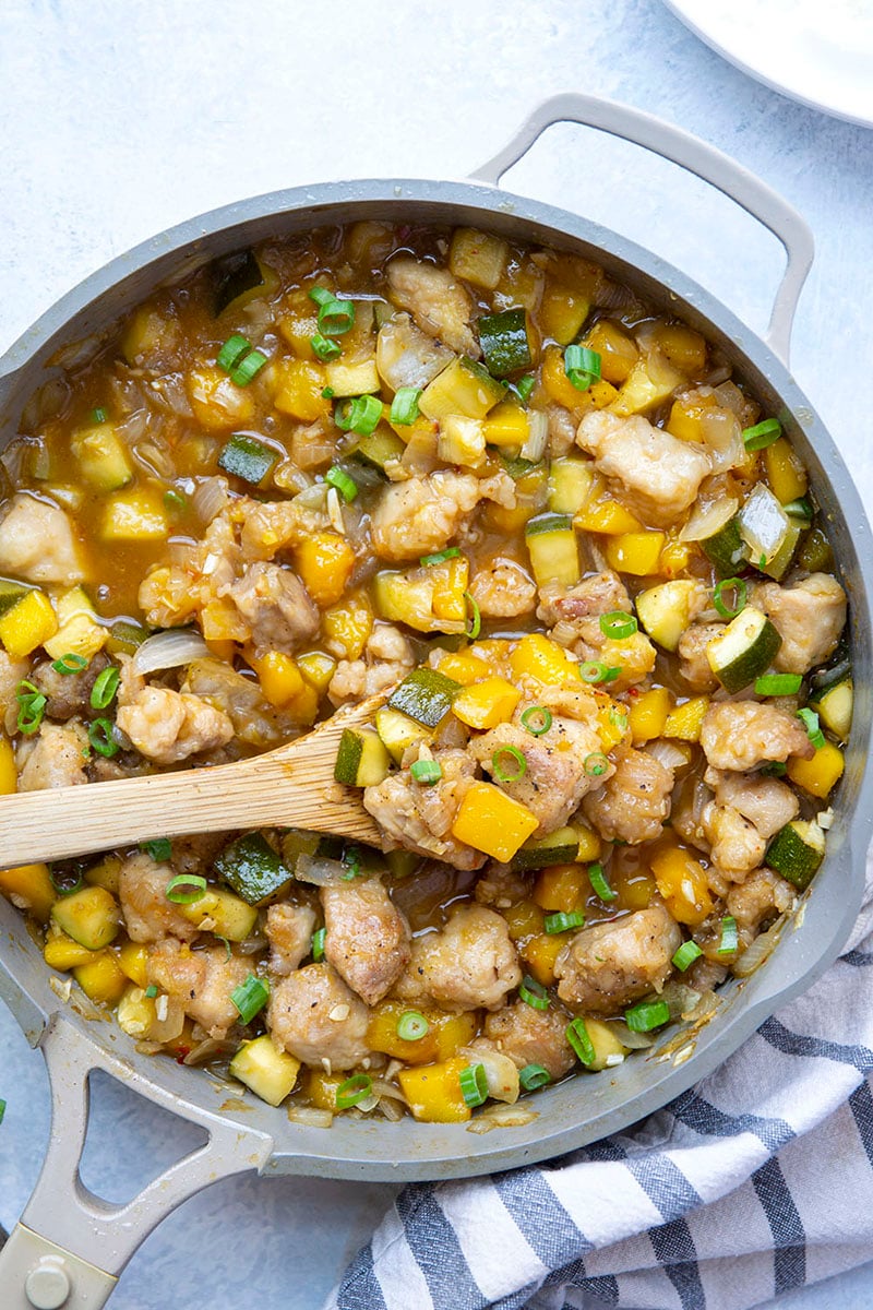 Sticky Mango Chicken and Zucchini - Whole and Heavenly Oven