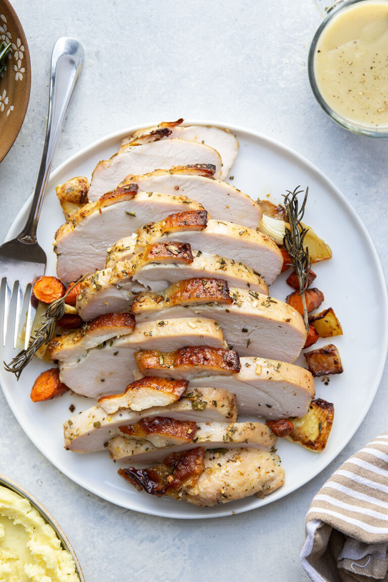 Dry Brined Turkey Breast with Apple Cider Gravy
