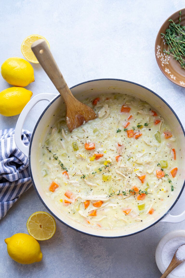 Creamy Chicken Lemon Rice Soup