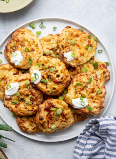 Cooked entirely in the air fryer and perfectly crispy, these air fryer mashed potato cakes come together in minutes and are the perfect use for leftover mashed potatoes!