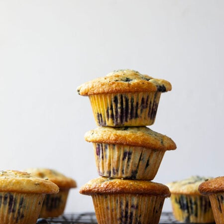 Fresh lemon and fragrant lavender are the dream team in these soft and fluffy lavender blueberry muffins!