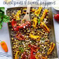 These grilled marinated chickpeas feature tender chickpeas and mini sweet peppers marinated for hours in a fresh lemon herb sauce and grilled until crispy.