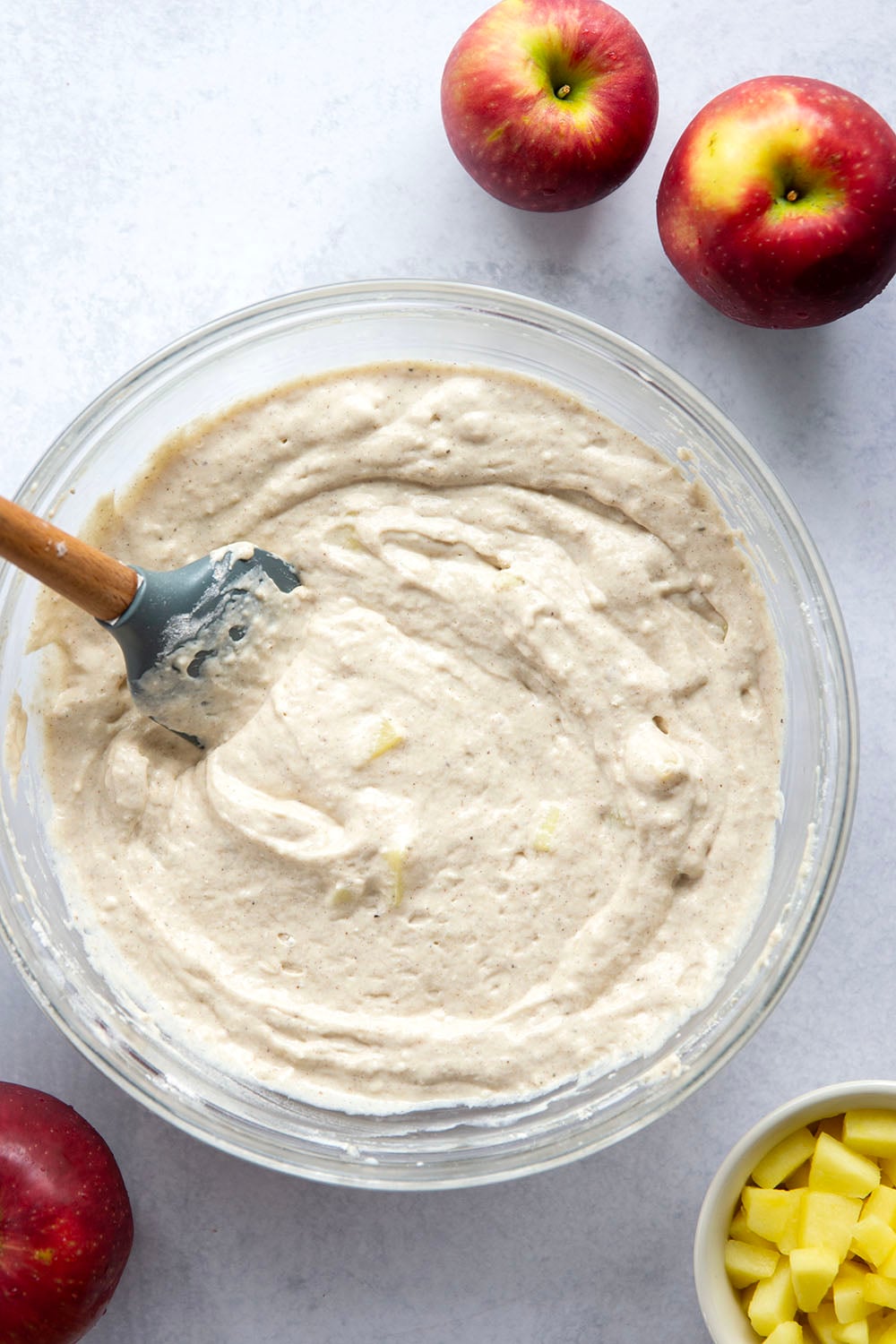 These apple ricotta pancakes are the ultimate fall breakfast! Ricotta cheese gives them an incredible light and fluffy texture while sautéed apples and lots of spices give them the perfect touch of fall.