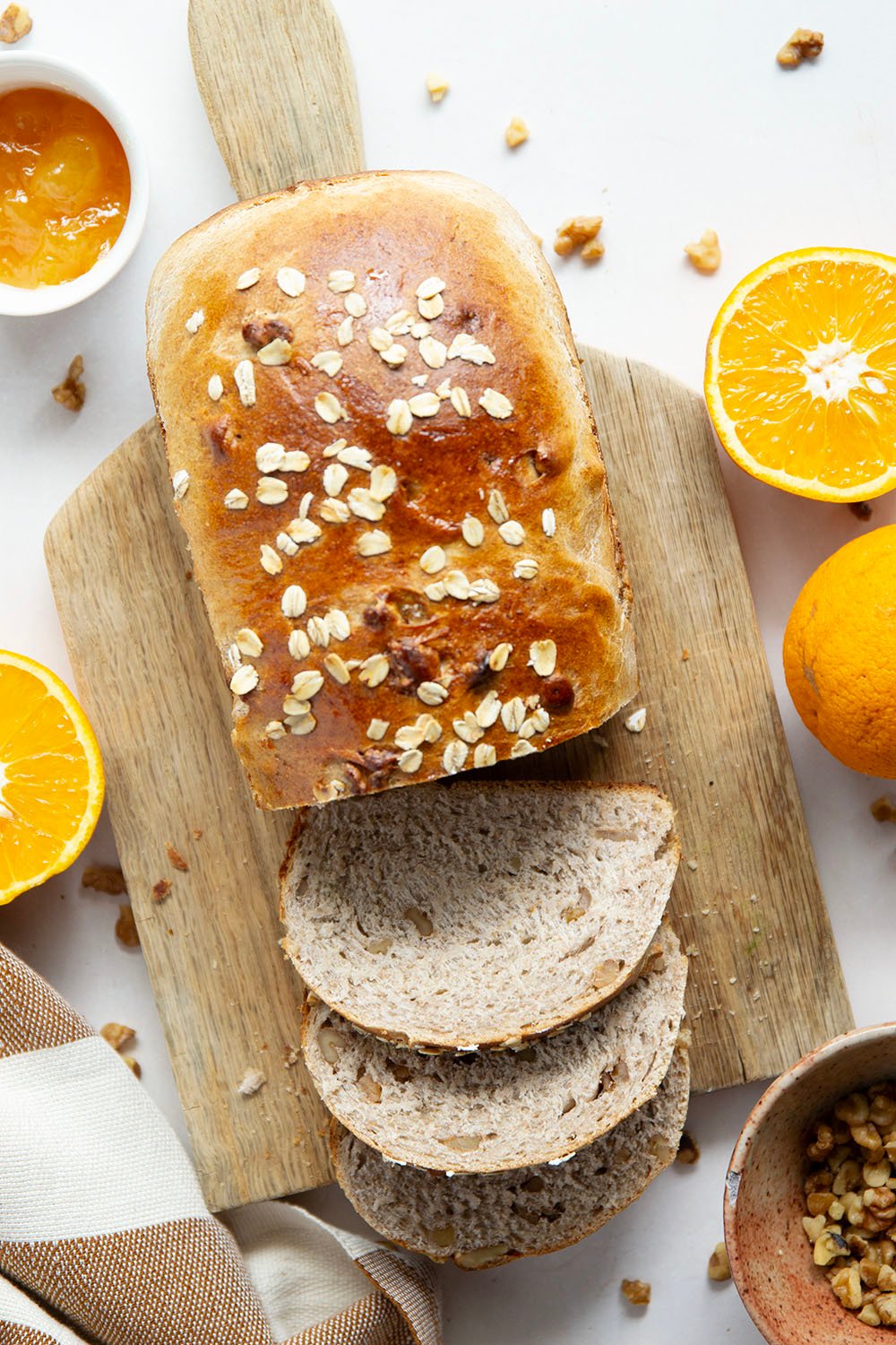 Perfectly soft, chewy and studded with crunchy walnuts and a touch of orange flavor, this yeast orange walnut bread is a loaf of pure sunshine!