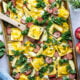 Sheet Pan Ravioli with Sausage and Apples
