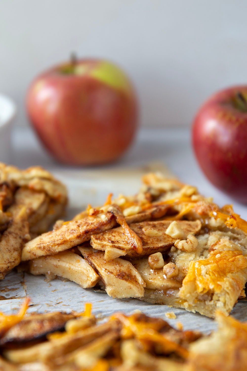 Baked with cheddar cheese in both the flaky crust and tender apple filling, this cheddar apple galette is a simple free-form pastry that's the perfect mix of sweet and savory!