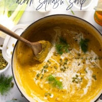 Deeply flavorful roasted fennel and acorn squash are the best soup pairing in this rich and velvety fennel acorn squash soup.