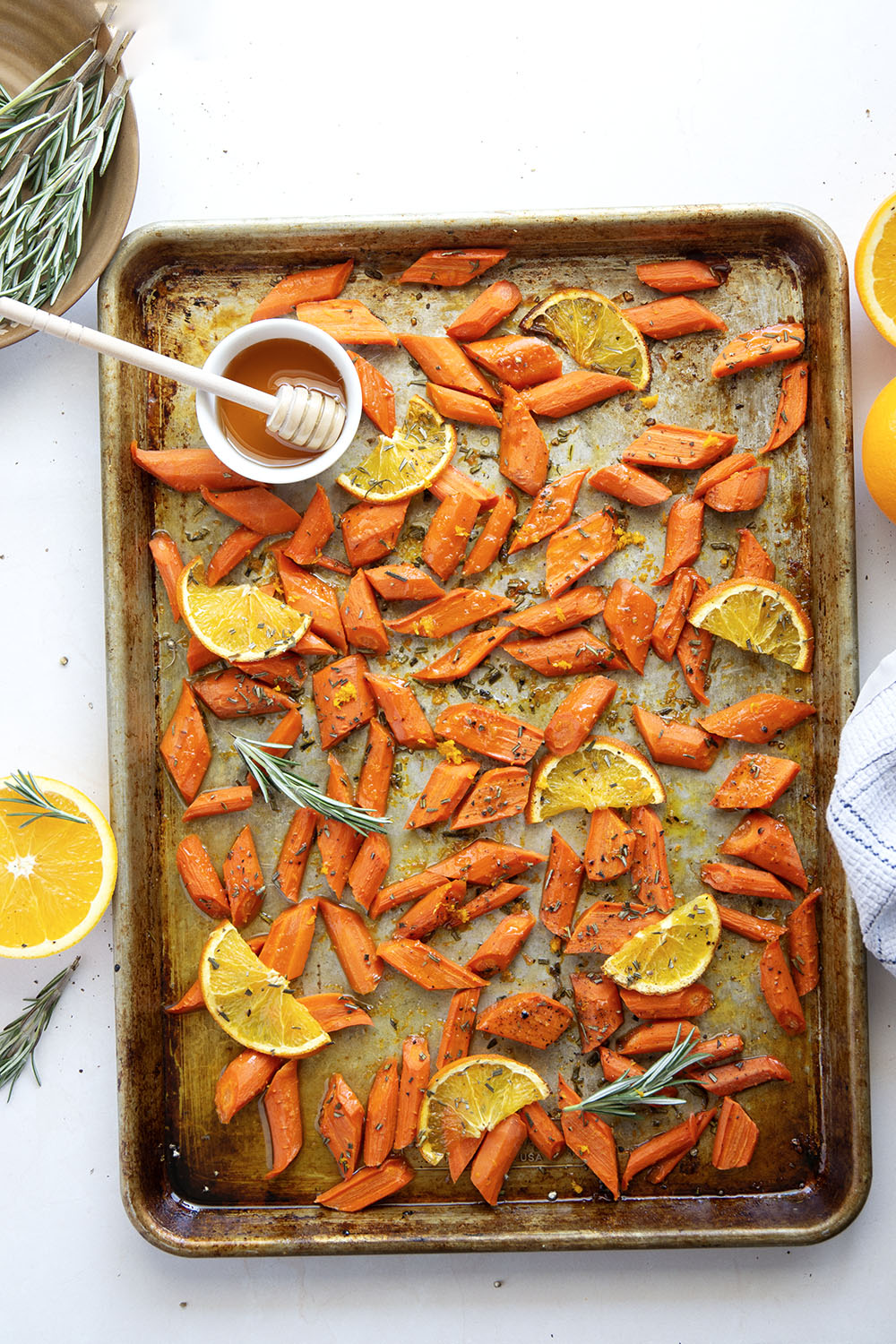 Glazed in a sweet and citrusy honey orange sauce and roasted until perfectly tender, these honey orange roasted carrots are an easy side dish that always pleases.