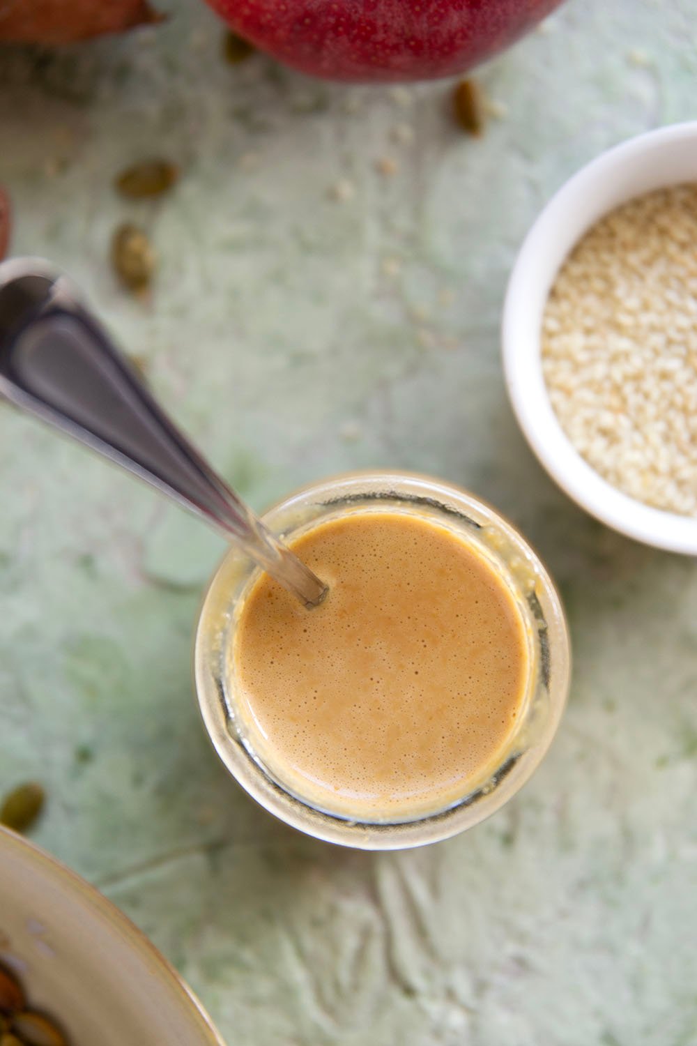 Tender roasted sweet potatoes and hearty farro add plenty of bulk to this fall-flavored sweet potato farro salad that gets dressed with a savory sesame dressing.