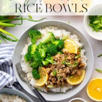 Made with lean ground chicken and piled into nourishing rice bowls, this orange ground chicken is an easy, budget-friendly version of classic orange chicken that comes together in only 30 minutes.