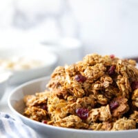 Featuring huge, crunchy clusters with lots of almond flavor, these almond granola clusters are easy to make and better than any packaged granola!