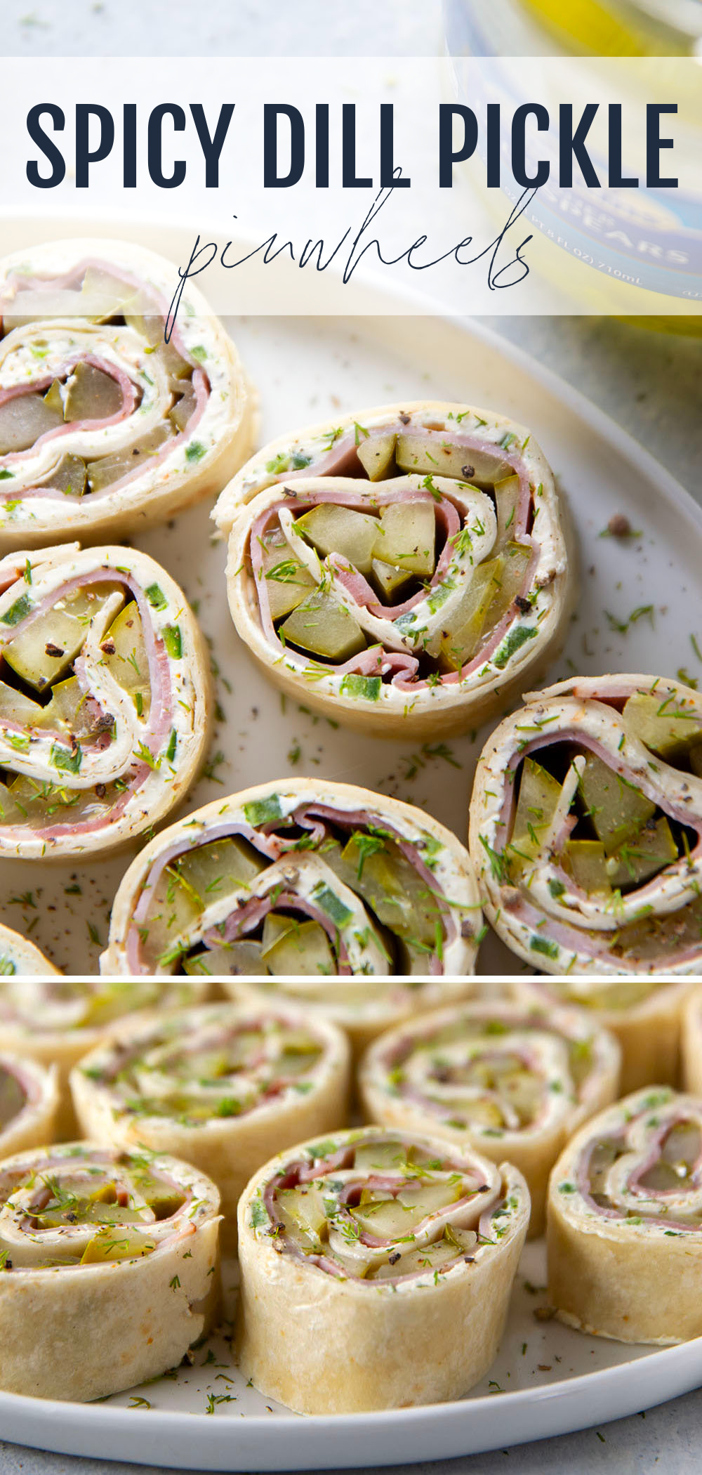 Stuffed with tender ham slices, sliced dill pickle spears, and a spicy jalapeno cream cheese, these dill pickle pinwheels are a quick appetizer that everyone always loves!