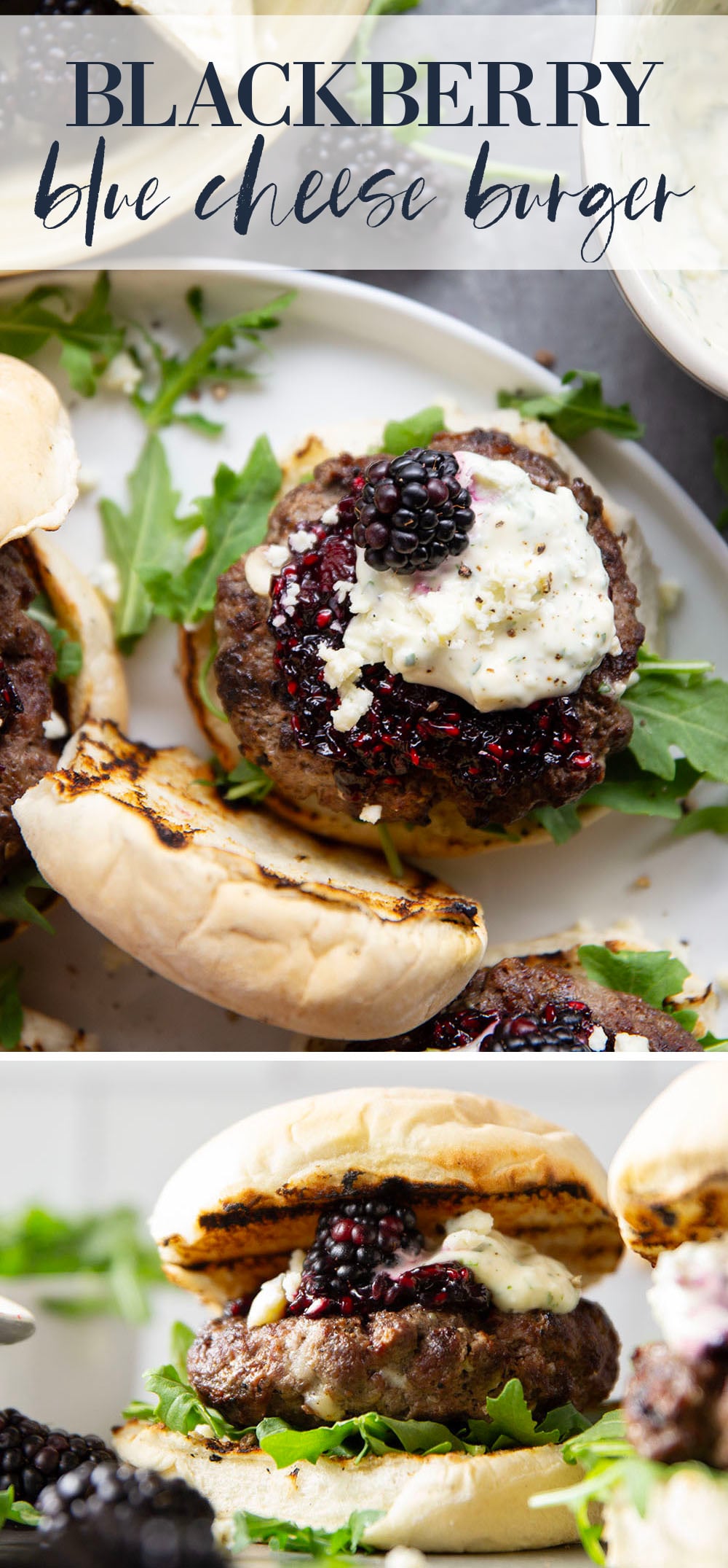 Sweet, jammy homemade blackberry compote and sharp blue cheese are the perfect flavor contrast in this flavorful blackberry blue cheese burger!