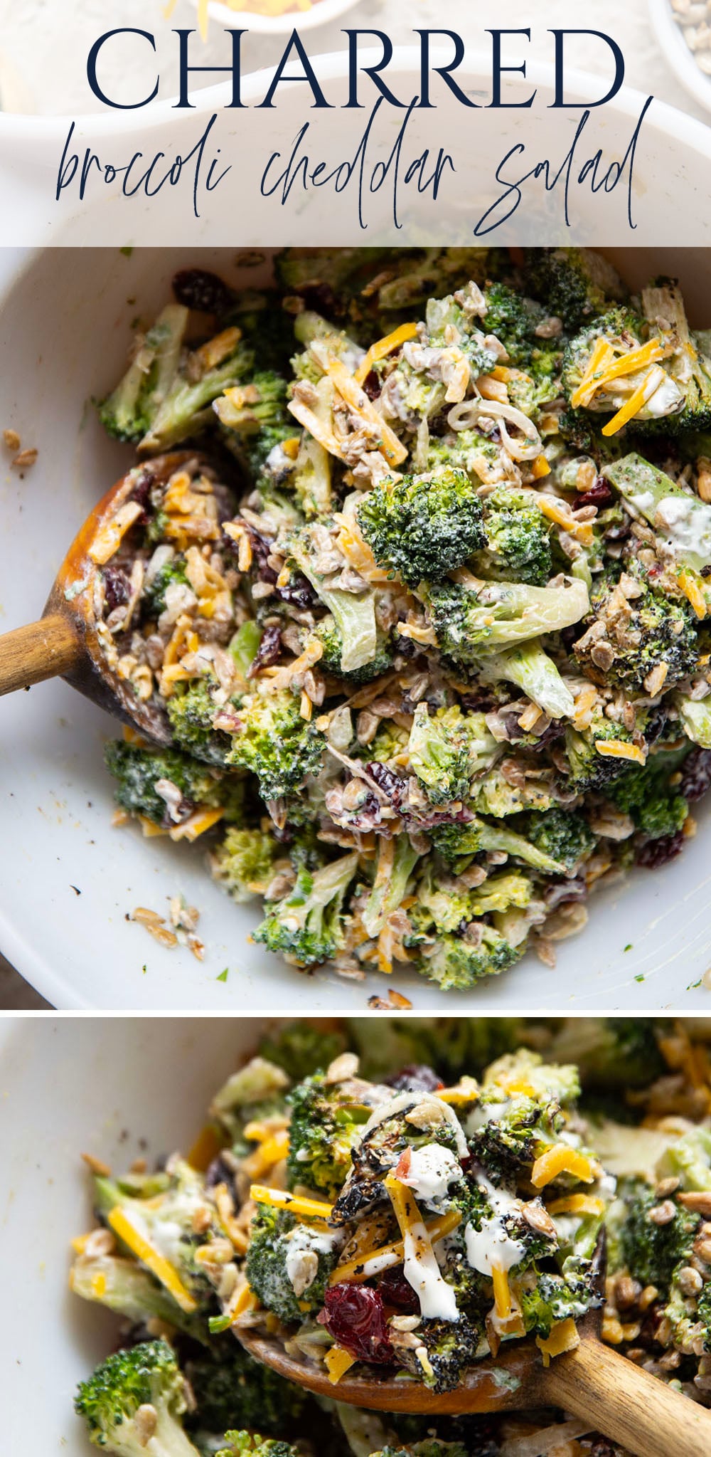 A quick smoky char on broccoli and plenty of freshly shredded cheddar transform this creamy broccoli cheddar salad into a side dish that's always the first to disappear!