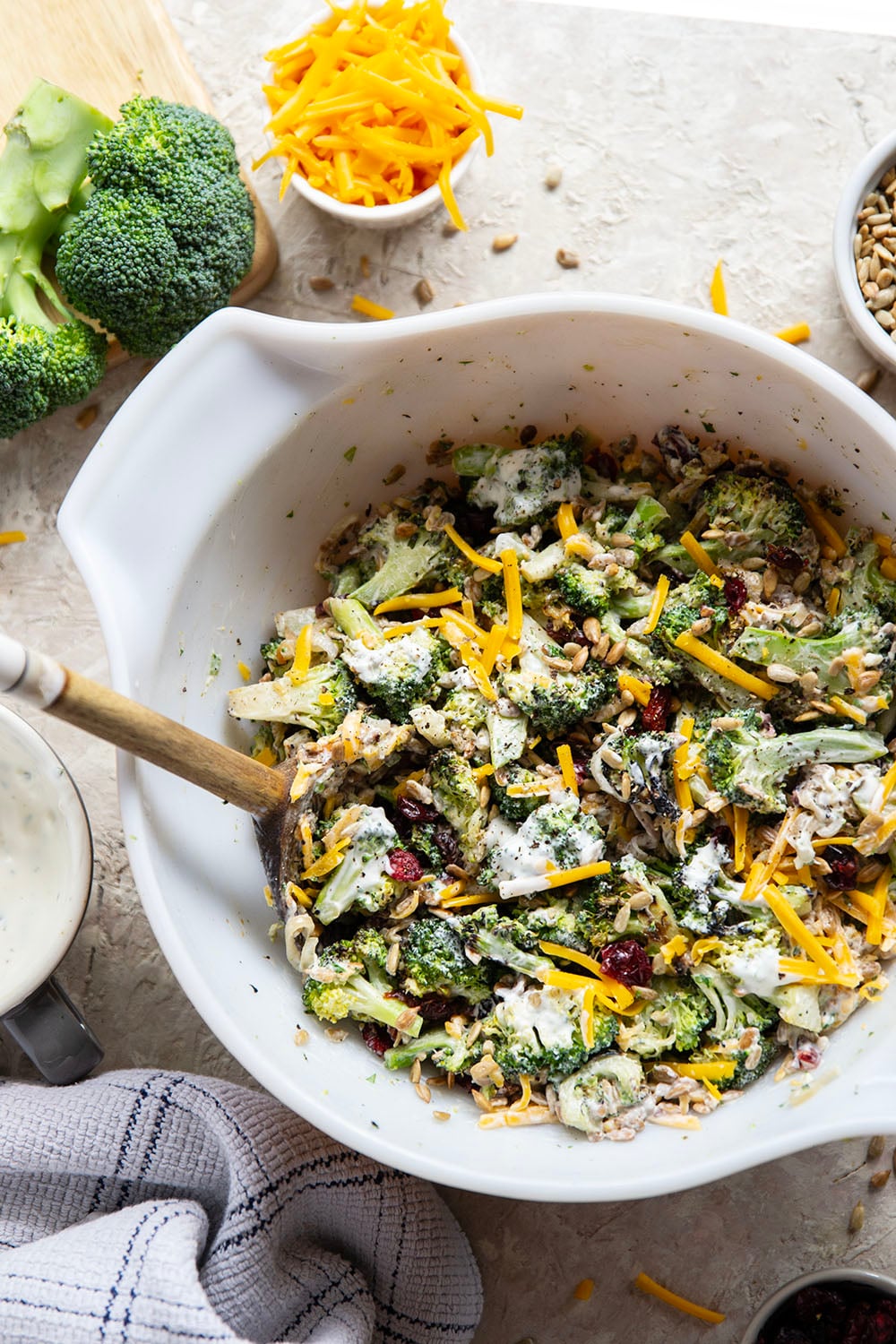 A quick smoky char on broccoli and plenty of freshly shredded cheddar transform this creamy broccoli cheddar salad into a side dish that's always the first to disappear!