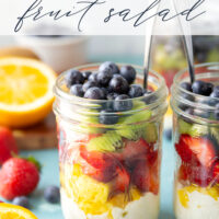 Take your fruit salad along to those summer picnics the easy way! Layer it up rainbow-style in a jar with a creamy citrus yogurt dressing. This layered fruit salad will quickly become a summer favorite.