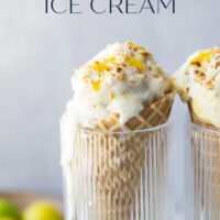 This key lime pie ice cream features homemade key lime curd, graham cracker cookie bits, and coconut milk for the ultimate scoop of creamy tropical heaven.