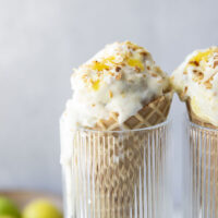 This key lime pie ice cream features homemade key lime curd, graham cracker cookie bits, and coconut milk for the ultimate scoop of creamy tropical heaven.