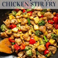 Crunchy cashews and sweet pineapple deliver an incredible contrast of flavors and textures in this sweet and saucy pineapple chicken stir fry.
