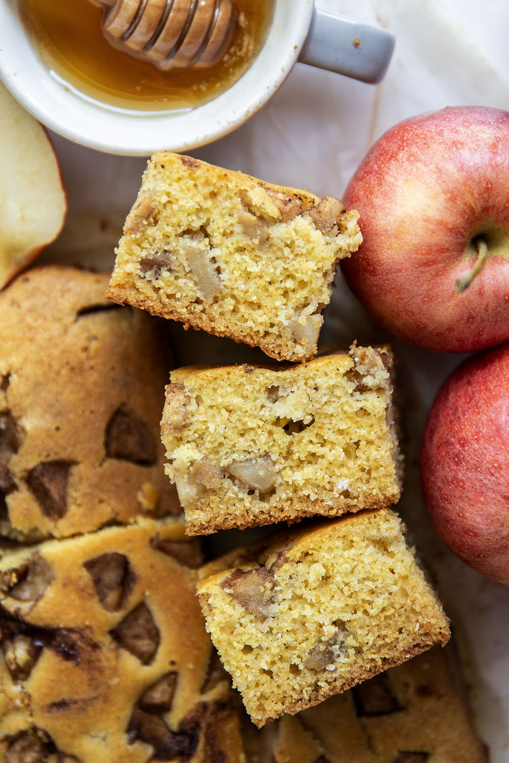 Soft, spiced caramelized apples are the perfect cornbread addition in this caramelized apple cornbread that will quickly become a fall favorite.