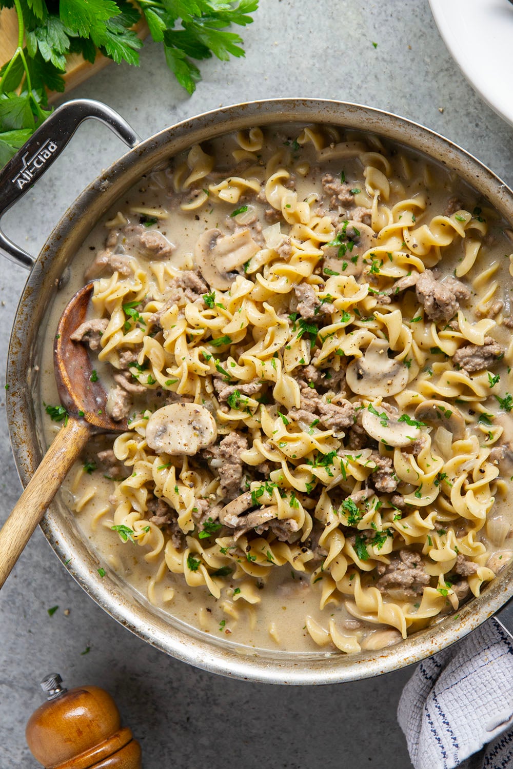 Browned ground turkey makes this classic pasta dish budget-friendly and this version is made entirely in one pan in only 30 minutes.