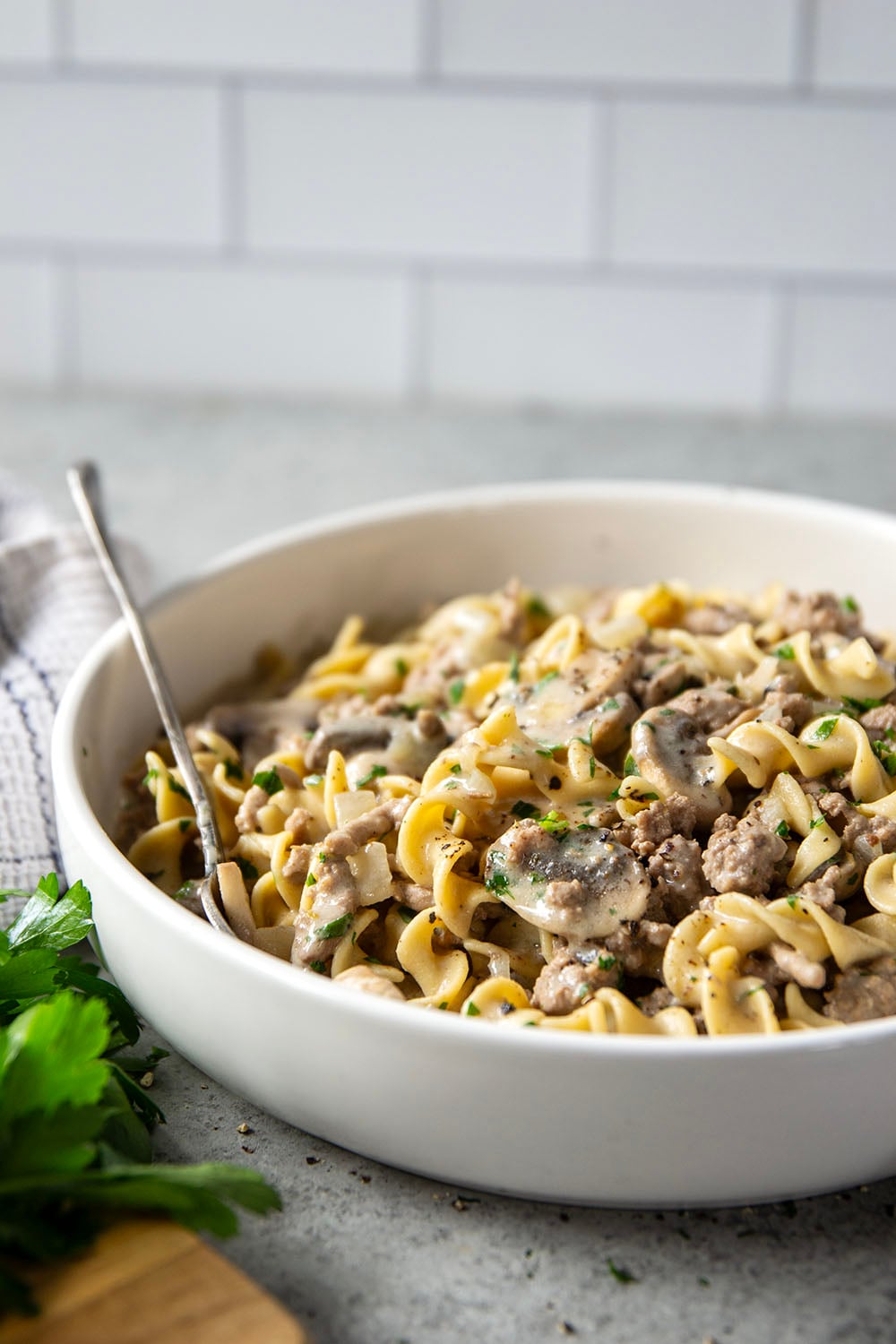 Browned ground turkey makes this classic pasta dish budget-friendly and this version is made entirely in one pan in only 30 minutes.