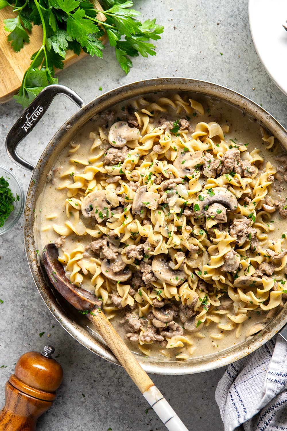 Browned ground turkey makes this classic pasta dish budget-friendly and this version is made entirely in one pan in only 30 minutes.