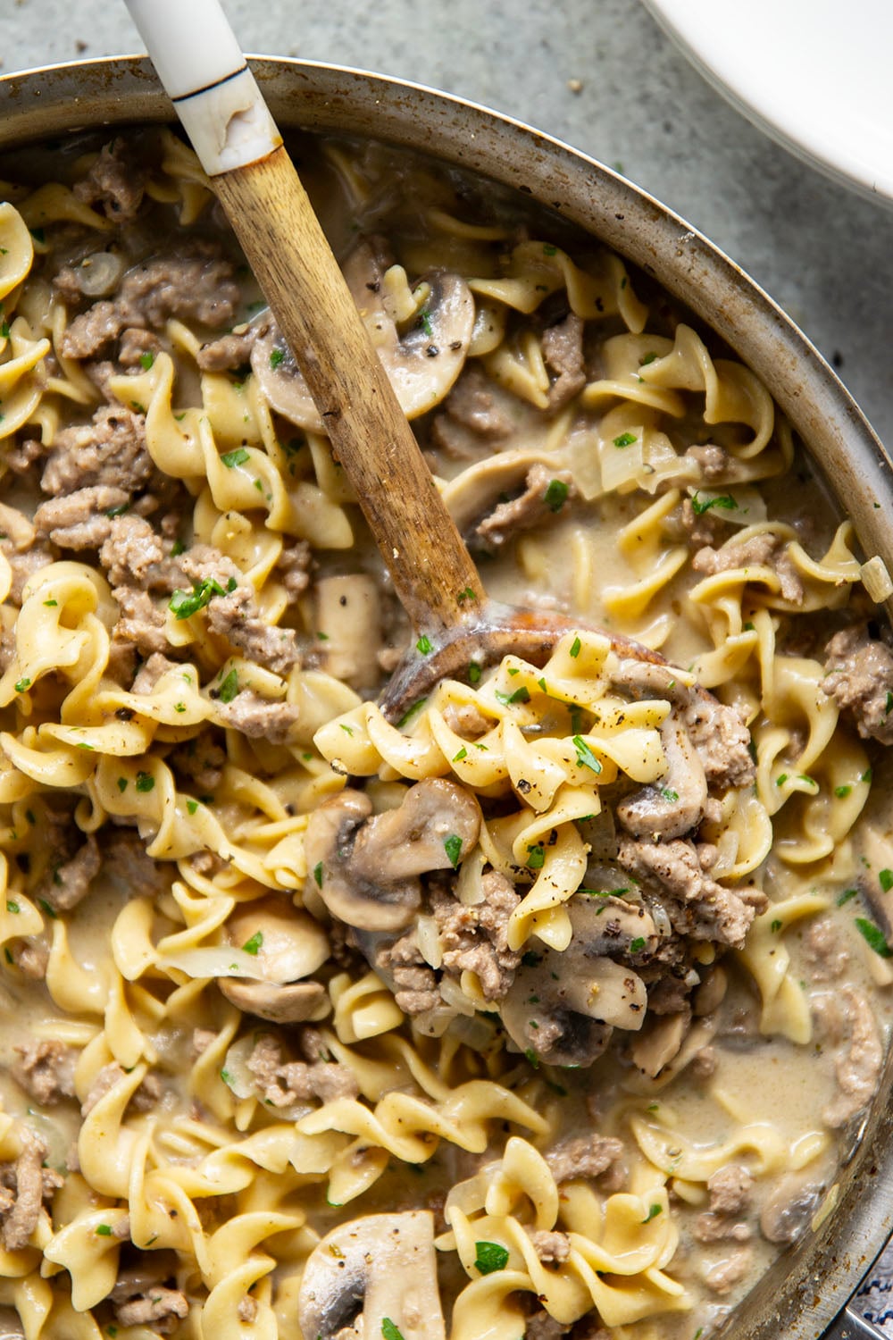 Browned ground turkey makes this classic pasta dish budget-friendly and this version is made entirely in one pan in only 30 minutes.