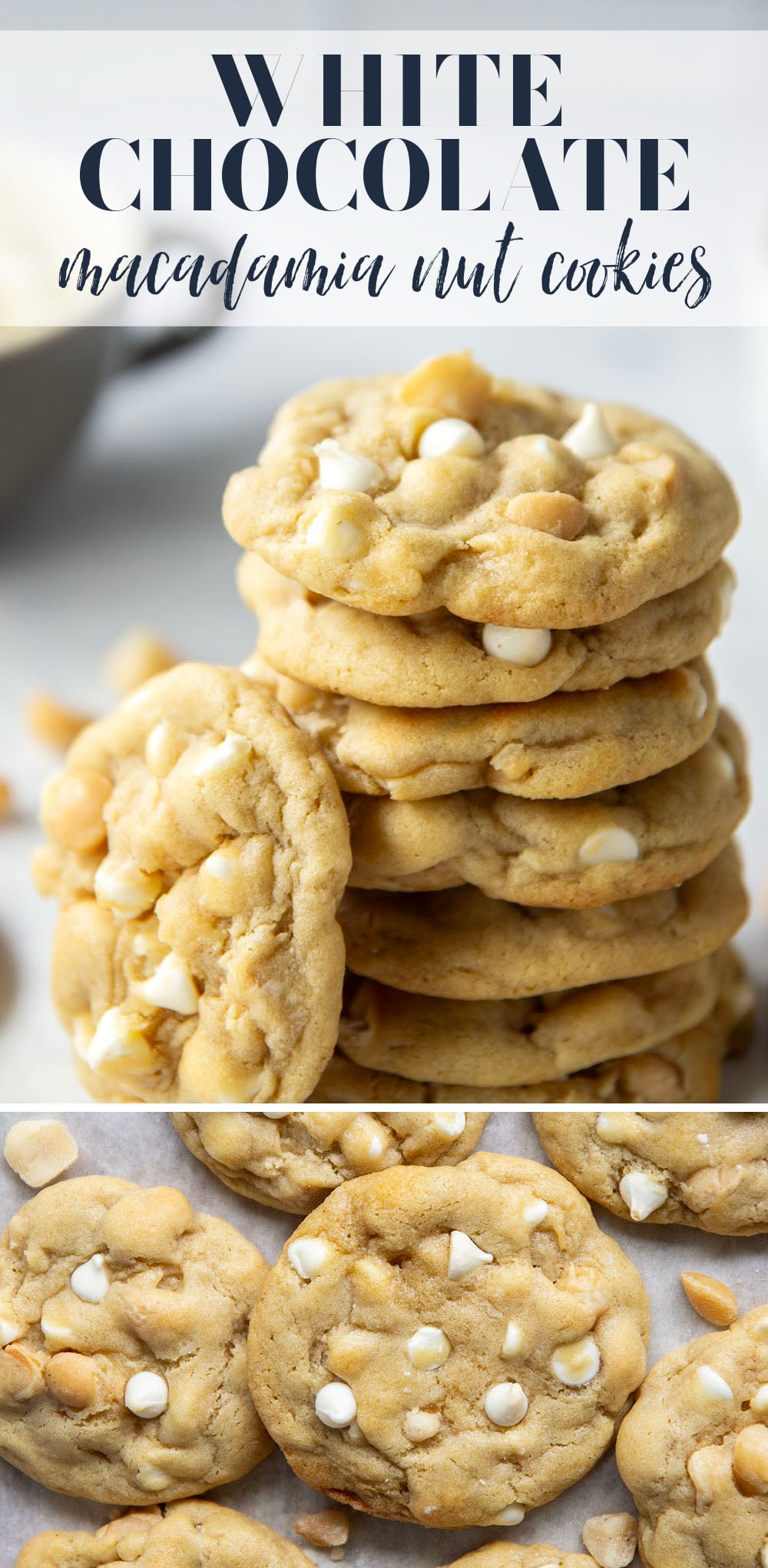 Supremely thick, chewy, and loaded with the classic combo of rich white chocolate and buttery macadamia nuts, these white chocolate macadamia nut cookies are a cookie jar keeper!