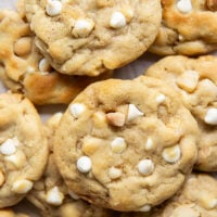 Supremely thick, chewy, and loaded with the classic combo of rich white chocolate and buttery macadamia nuts, these white chocolate macadamia nut cookies are a cookie jar keeper!